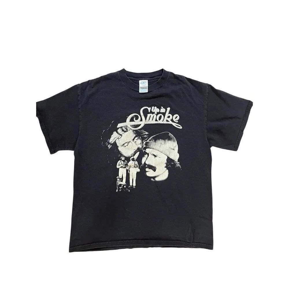 Vintage Cheech & Chong Up In Smoke Black T-Shirt L USA Delta Pro Weight 90’s Y2K